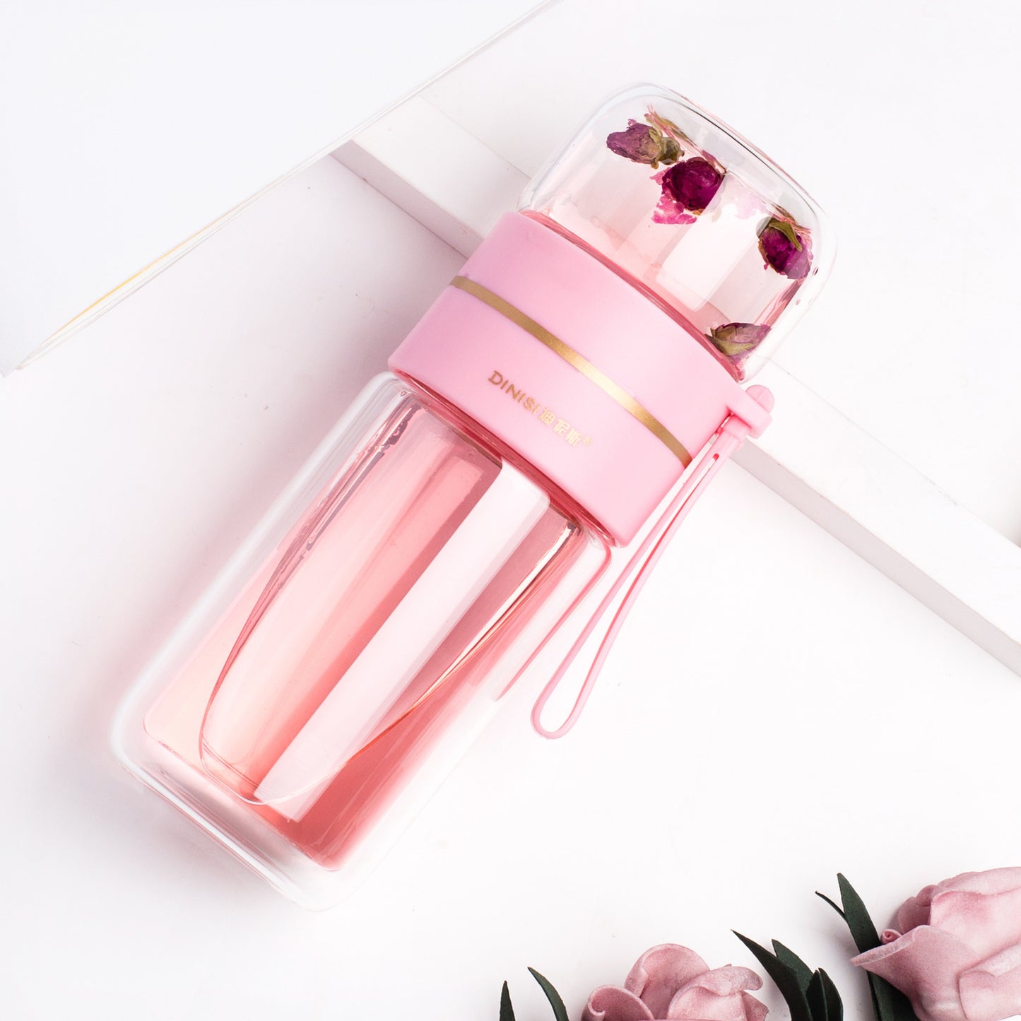 Double Wall Glass Bottle β Leakproof Tea Infuser with Built-In Filter