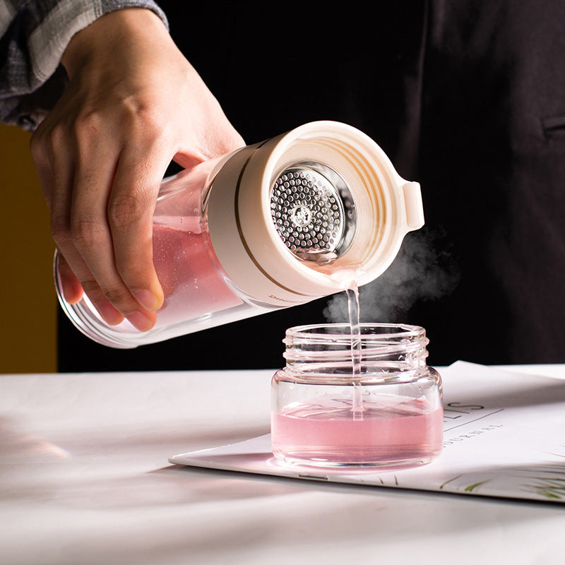 Double Wall Glass Bottle β Leakproof Tea Infuser with Built-In Filter