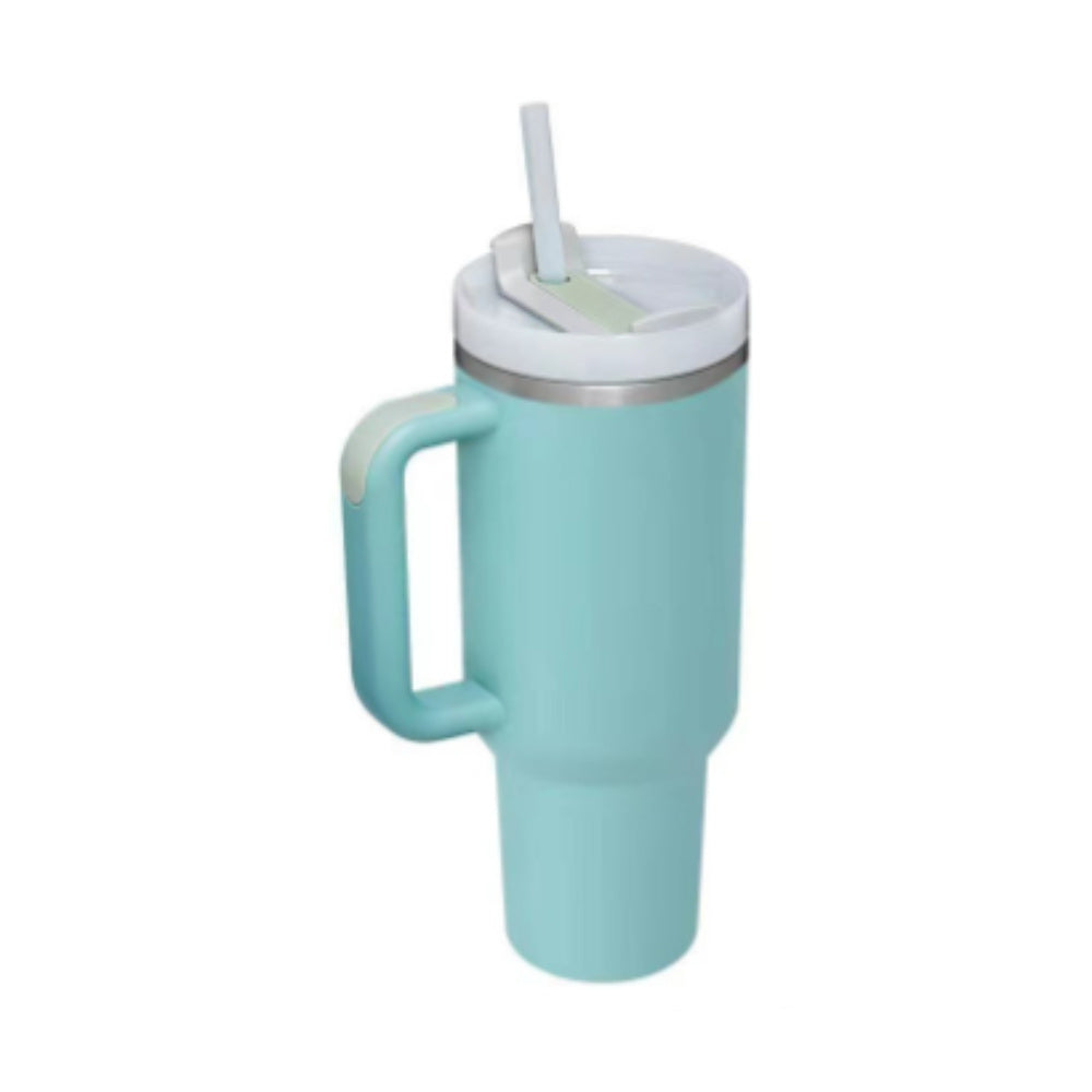 40oz Insulated Tumbler – Spill-Proof Stainless Steel Mug with Handle & Straw for Travel, Gym & Office