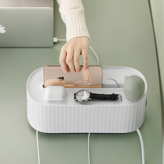 Cable Management Box – Dustproof Power Strip & Charger Organizer