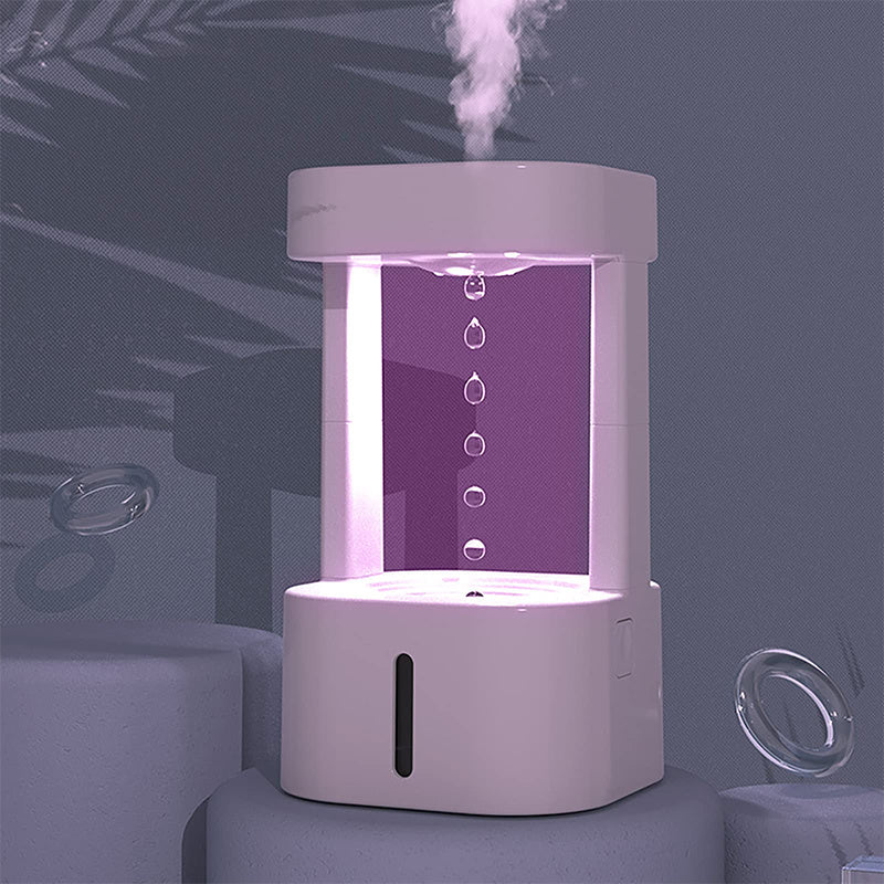 Anti-Gravity Drop Humidifier – Quiet Mist Maker with 580ml Tank for Home & Office