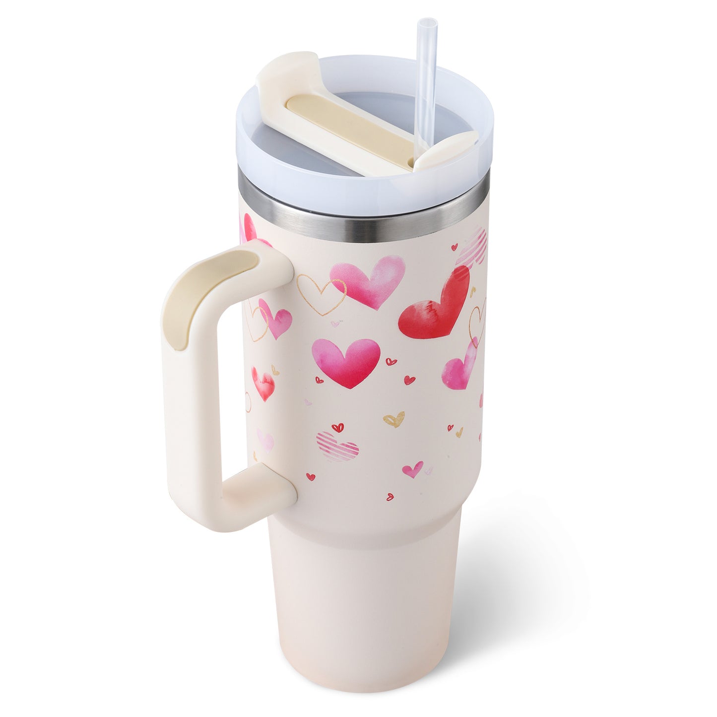 40oz Insulated Tumbler – Spill-Proof Stainless Steel Mug with Handle & Straw for Travel, Gym & Office