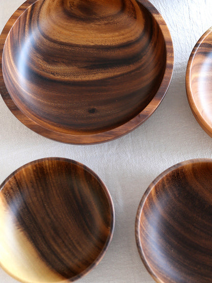 Natural Wooden Bowl – Rustic Fruit & Salad Server for Home or Restaurant