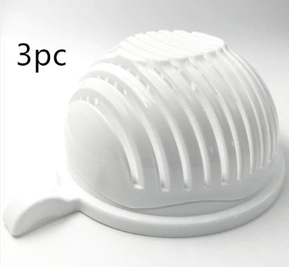 3-in-1 Salad Cutter Bowl – Slice, Rinse & Serve with Safety and Ease