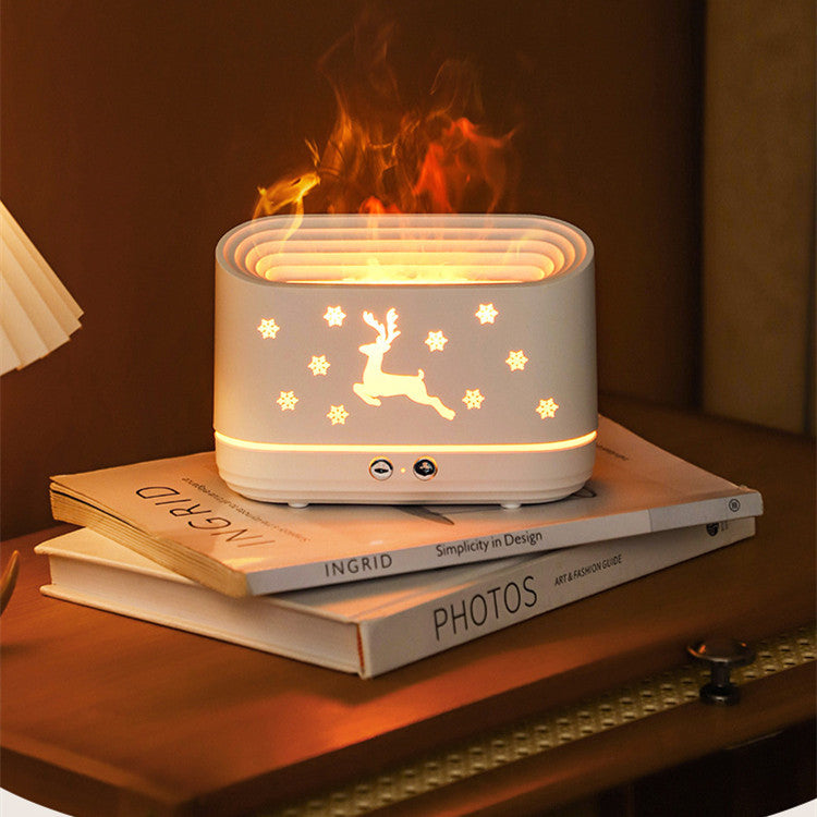 Elk Flame Humidifier – Silent Diffuser with Cozy Glow for Holiday Home Decor