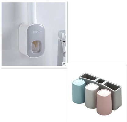 Wall-Mounted Automatic Toothpaste Dispenser – Bathroom Organizer Set