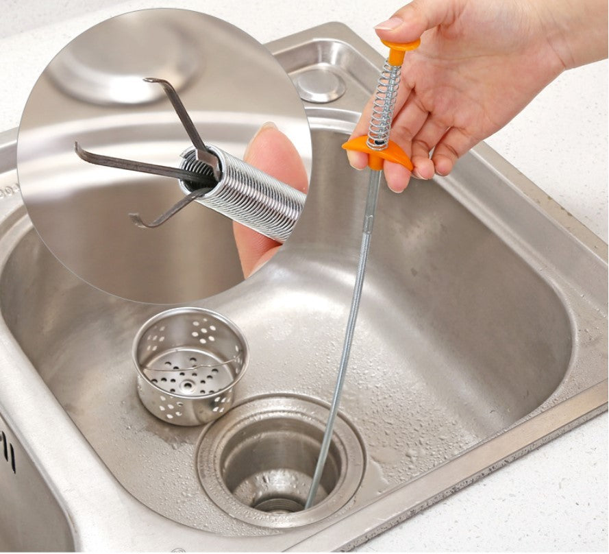 60cm Drain Clog Remover – Flexible Hair & Gunk Cleaner for Sinks