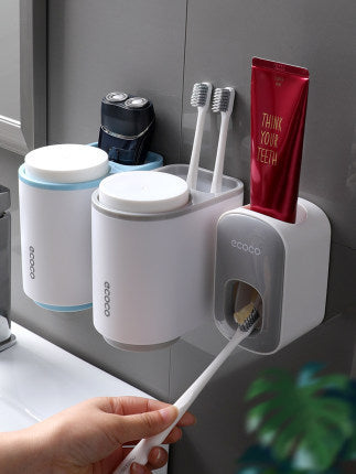 Wall-Mounted Automatic Toothpaste Dispenser – Bathroom Organizer Set
