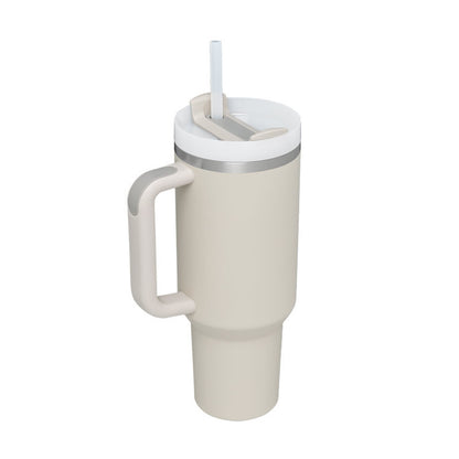 40oz Insulated Tumbler – Spill-Proof Stainless Steel Mug with Handle & Straw for Travel, Gym & Office