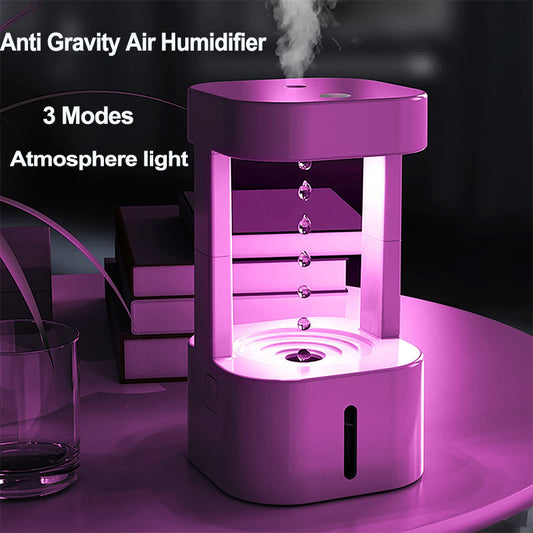 Anti-Gravity Drop Humidifier – Quiet Mist Maker with 580ml Tank for Home & Office