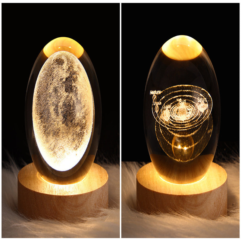 3D Galaxy Crystal Ball Lamp – LED Planet Night Light for Kids & Home Decor