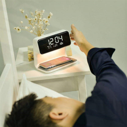 3 - in - 1 Bedside Lamp – LCD Alarm Clock with Wireless Phone Charging - Slushin_Dept