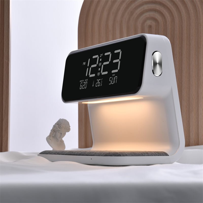 3 - in - 1 Bedside Lamp – LCD Alarm Clock with Wireless Phone Charging - Slushin_Dept
