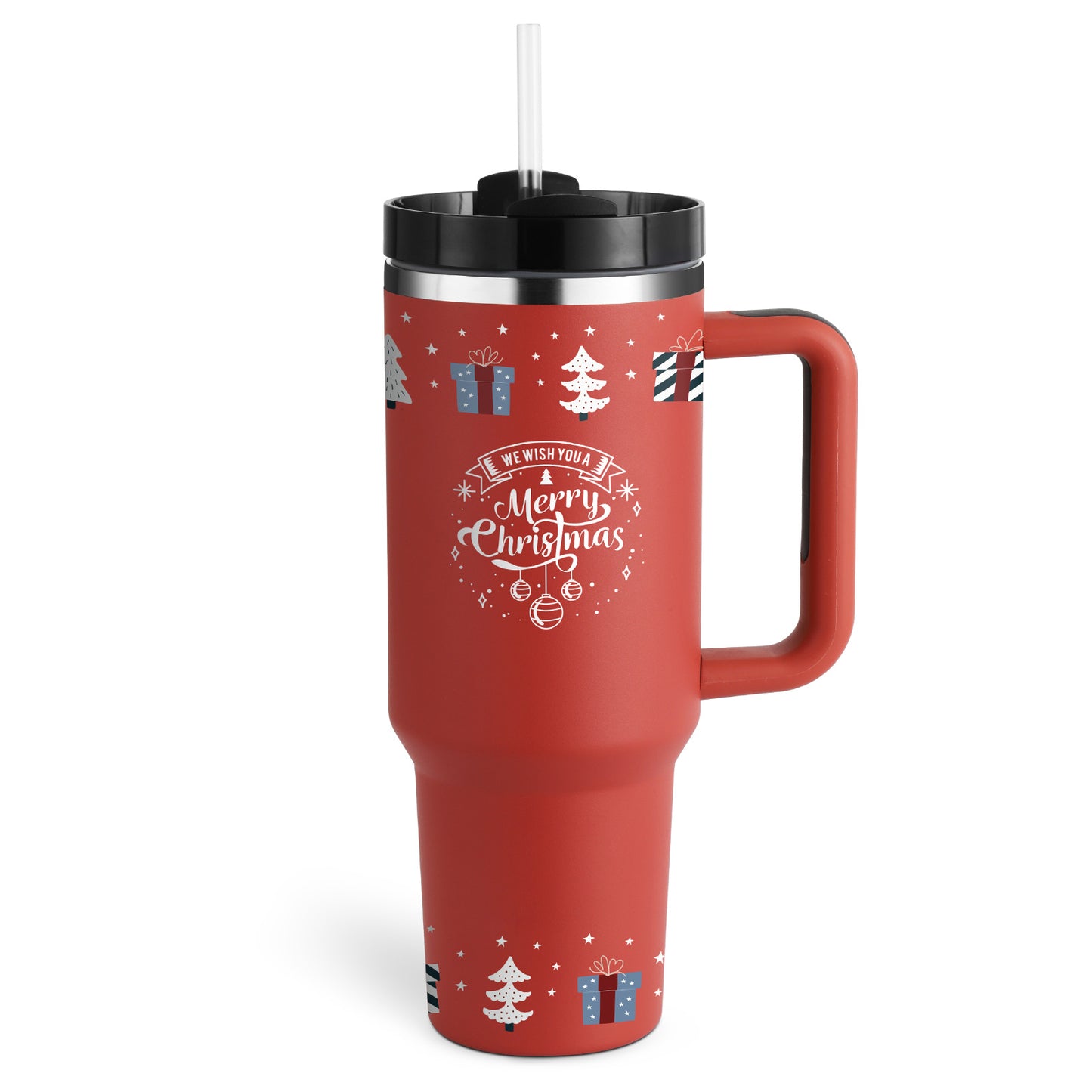 40oz Insulated Tumbler – Spill-Proof Stainless Steel Mug with Handle & Straw for Travel, Gym & Office