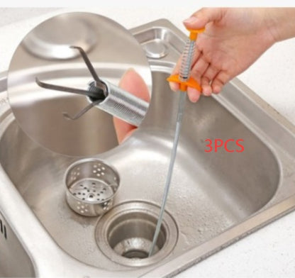 60cm Drain Clog Remover – Flexible Hair & Gunk Cleaner for Sinks