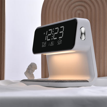 3-in-1 Bedside Lamp – LCD Alarm Clock with Wireless Phone Charging