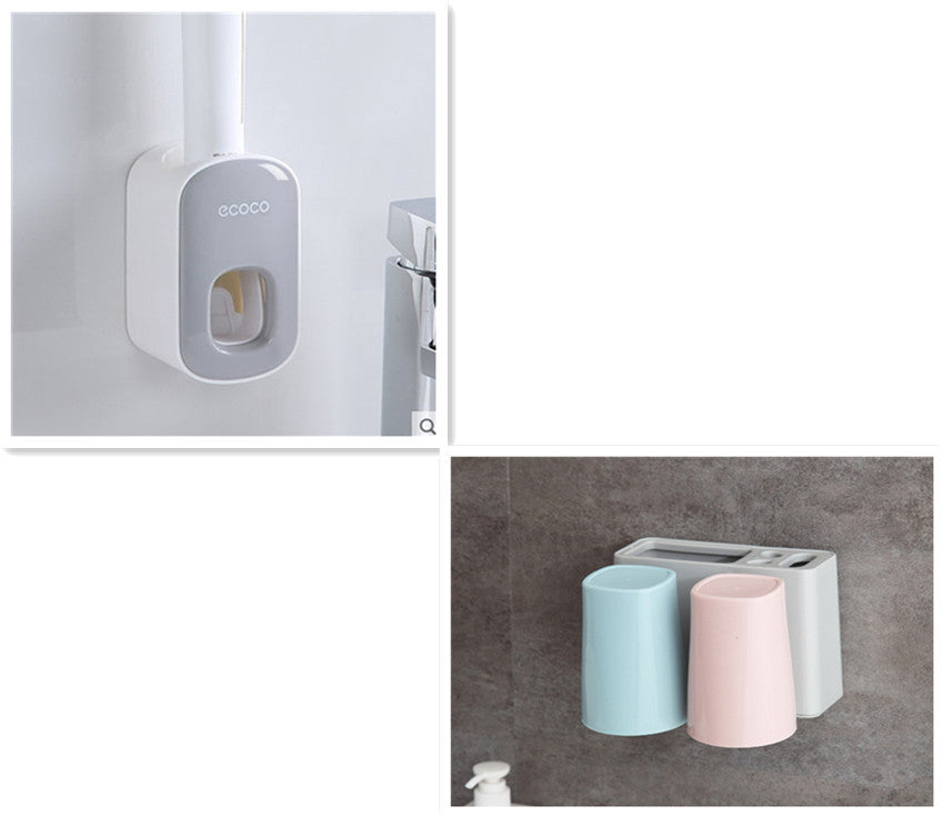 Wall-Mounted Automatic Toothpaste Dispenser – Bathroom Organizer Set