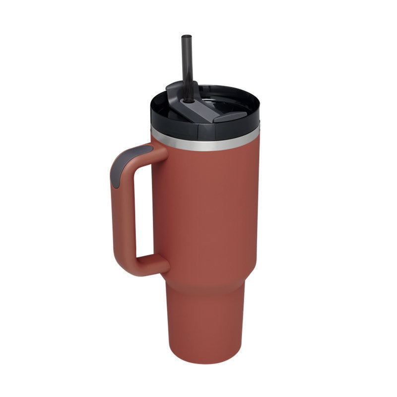 40oz Insulated Tumbler – Spill-Proof Stainless Steel Mug with Handle & Straw for Travel, Gym & Office