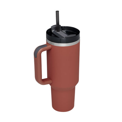 40oz Insulated Tumbler – Spill-Proof Stainless Steel Mug with Handle & Straw for Travel, Gym & Office