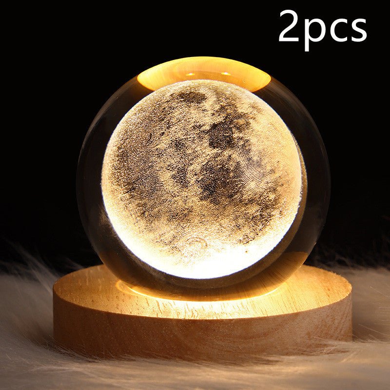 3D Galaxy Crystal Ball Lamp – LED Planet Night Light for Kids & Home Decor - Slushin_Dept