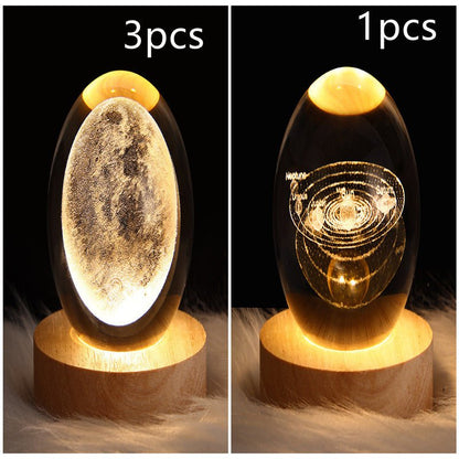 3D Galaxy Crystal Ball Lamp – LED Planet Night Light for Kids & Home Decor - Slushin_Dept