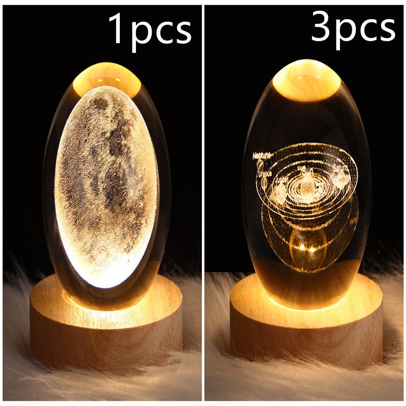3D Galaxy Crystal Ball Lamp – LED Planet Night Light for Kids & Home Decor - Slushin_Dept