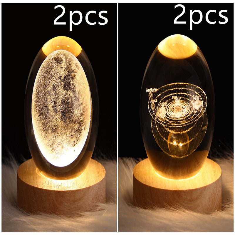 3D Galaxy Crystal Ball Lamp – LED Planet Night Light for Kids & Home Decor - Slushin_Dept
