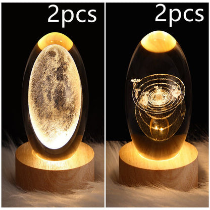 3D Galaxy Crystal Ball Lamp – LED Planet Night Light for Kids & Home Decor - Slushin_Dept