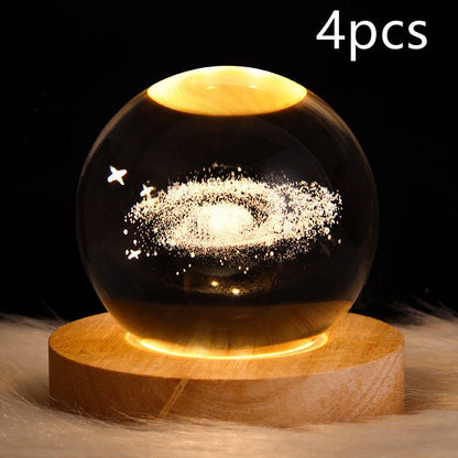 3D Galaxy Crystal Ball Lamp – LED Planet Night Light for Kids & Home Decor - Slushin_Dept