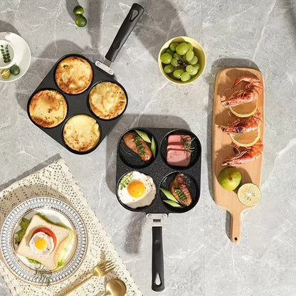 4 - Hole Non - Stick Frying Pan – Multi - Section Skillet for Eggs, Pancakes & Burgers - Slushin_Dept