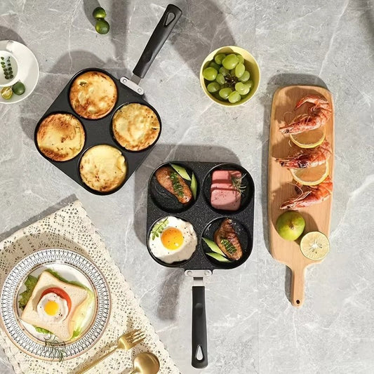 4 - Hole Non - Stick Frying Pan – Multi - Section Skillet for Eggs, Pancakes & Burgers - Slushin_Dept