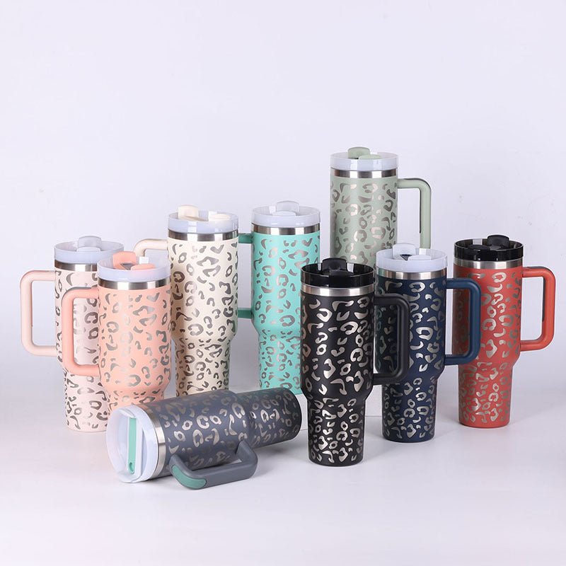 40oz Insulated Tumbler – Spill - Proof Stainless Steel Mug with Handle & Straw for Travel, Gym & Office - Slushin_Dept
