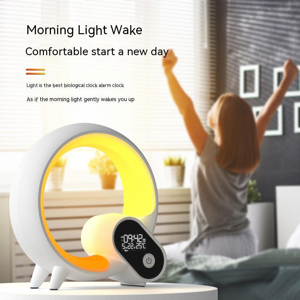 Sunrise Wake-Up Alarm Clock – Analog Display with Bluetooth Audio & Color Mood Light