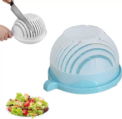 3-in-1 Salad Cutter Bowl – Slice, Rinse & Serve with Safety and Ease