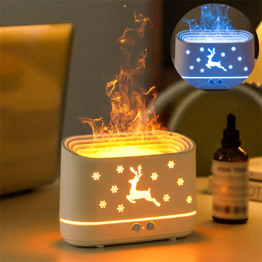 Elk Flame Humidifier – Silent Diffuser with Cozy Glow for Holiday Home Decor