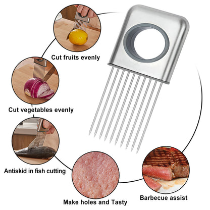 Stainless Steel Vegetable Holder – Precise Veggie Slicing Made Easy