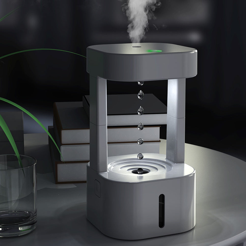 Anti-Gravity Drop Humidifier – Quiet Mist Maker with 580ml Tank for Home & Office