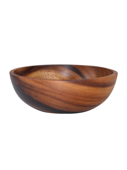 Natural Wooden Bowl – Rustic Fruit & Salad Server for Home or Restaurant