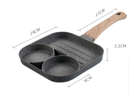 4-Hole Non-Stick Frying Pan – Multi-Section Skillet for Eggs, Pancakes & Burgers
