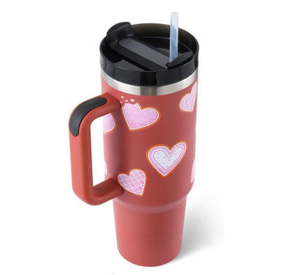 40oz Insulated Tumbler – Spill-Proof Stainless Steel Mug with Handle & Straw for Travel, Gym & Office