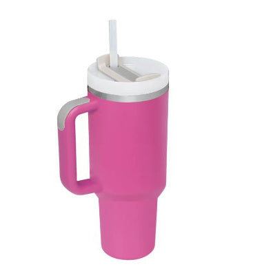 40oz Insulated Tumbler – Spill-Proof Stainless Steel Mug with Handle & Straw for Travel, Gym & Office
