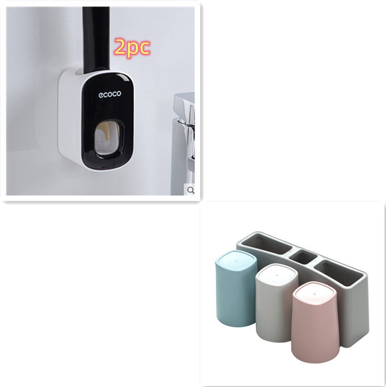 Wall-Mounted Automatic Toothpaste Dispenser – Bathroom Organizer Set