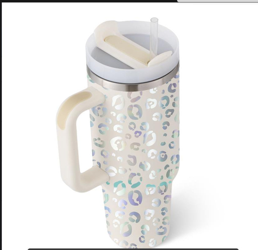 40oz Insulated Tumbler – Spill-Proof Stainless Steel Mug with Handle & Straw for Travel, Gym & Office