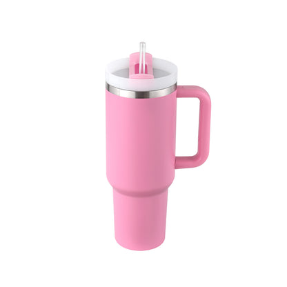 40oz Insulated Tumbler – Spill-Proof Stainless Steel Mug with Handle & Straw for Travel, Gym & Office