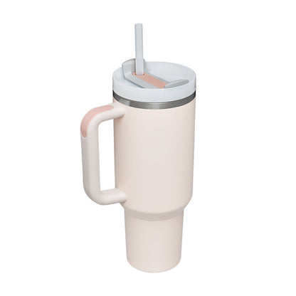 40oz Insulated Tumbler – Spill-Proof Stainless Steel Mug with Handle & Straw for Travel, Gym & Office