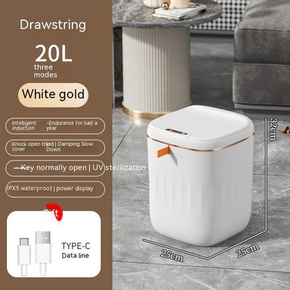 Smart Induction Trash Can – Automatic Lid for Home, Kitchen & Car