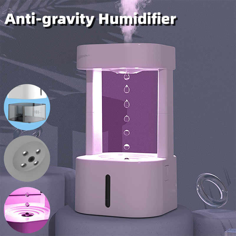 Anti-Gravity Drop Humidifier – Quiet Mist Maker with 580ml Tank for Home & Office
