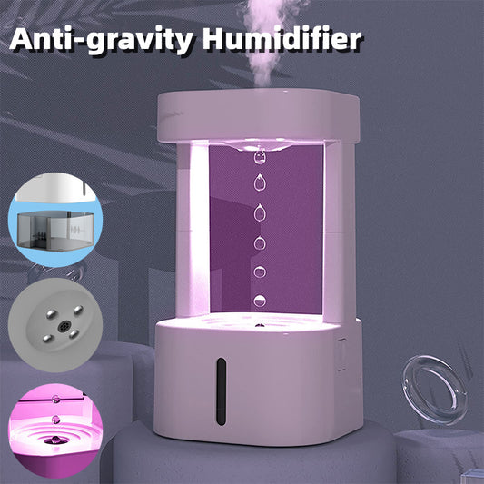 Anti-Gravity Drop Humidifier – Quiet Mist Maker with 580ml Tank for Home & Office