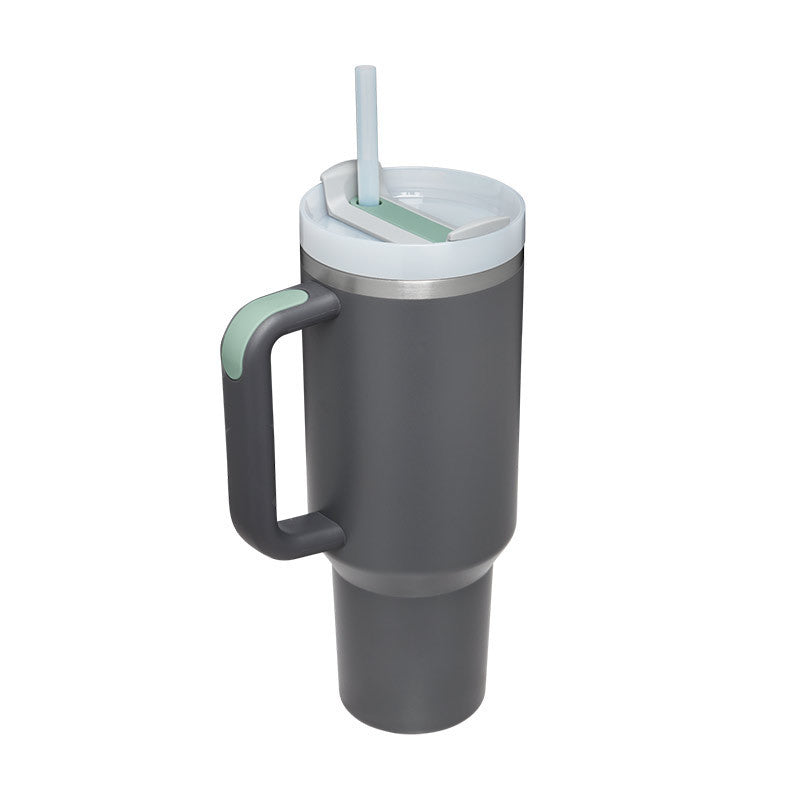40oz Insulated Tumbler – Spill-Proof Stainless Steel Mug with Handle & Straw for Travel, Gym & Office