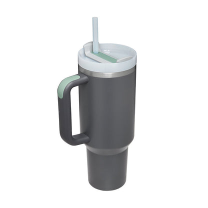 40oz Insulated Tumbler – Spill-Proof Stainless Steel Mug with Handle & Straw for Travel, Gym & Office